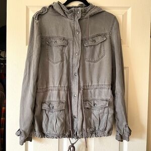 Max Jeans Grey 100% Tencel Utility Jacket - Size S/M